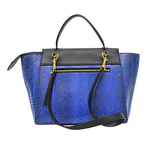 Celine leather black blue bag belt shoulder python handbag